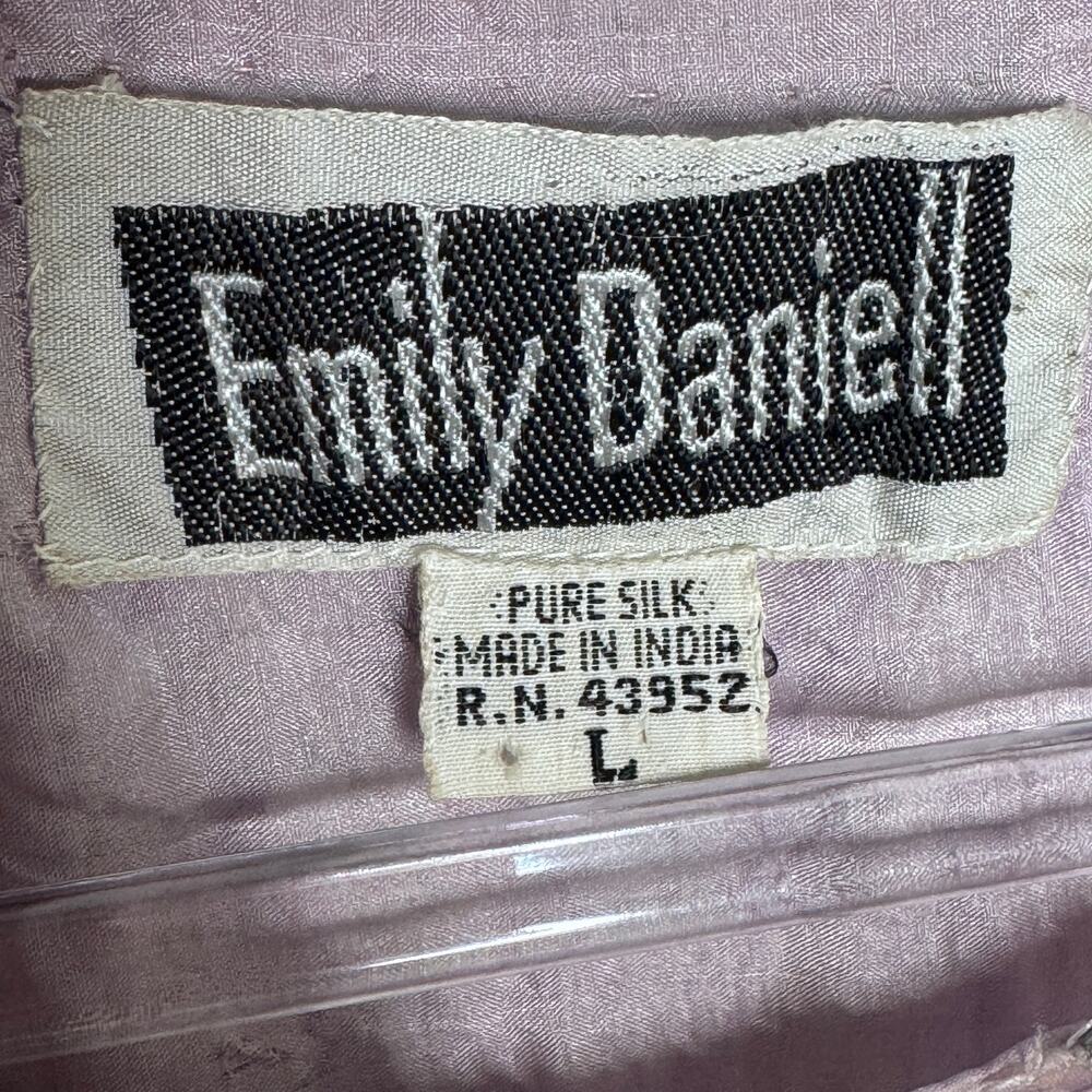 Vintage 1980s Emily Daniel Silk Beaded Sequin Leaf Hem Top Skirt Set Large - Picture 14 of 16